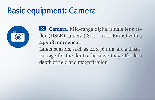 [Portuguese] Basic equipment: Camera, flash, and lens.