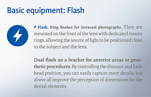 [Portuguese] Basic equipment: Camera, flash, and lens.
