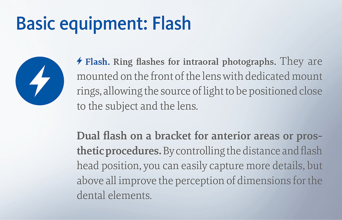 [Portuguese] Basic equipment: Camera, flash, and lens.