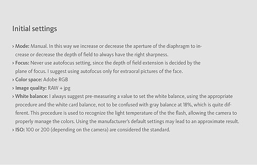 Initial settings.
